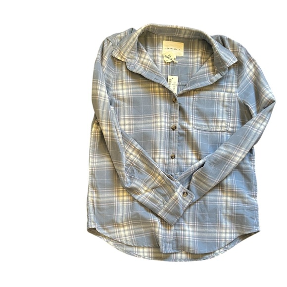 Aeropostale Super Soft Blue Plaid Flannel Short Size M New With Tags - Picture 12 of 14